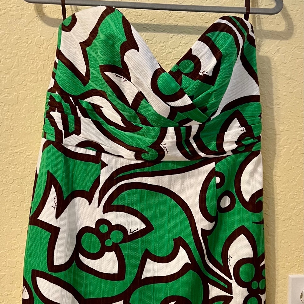 Milly Designer classic Boned strapless Print Dress Size 12